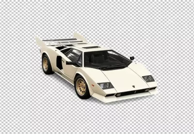 Iconic White Lamborghini Countach Supercar: Vintage Performance and Style image