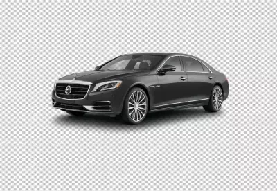 Sleek Dark Gray Mercedes-Benz S-Class Luxury Sedan Isolated on White image