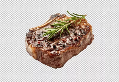 Delicious Grilled Rosemary Ribeye Steak with Savory Seasoning PNG Cutout image