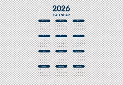 Professional 2026 Yearly Planner Display with Modern Blue and Red Accents image