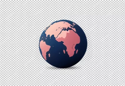 Stylized Earth Globe Illustration with Pink Continents on White Background image