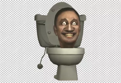 Unsettling Smiling Humanoid Head Emerging from Toilet Bowl Bizarre Meme image