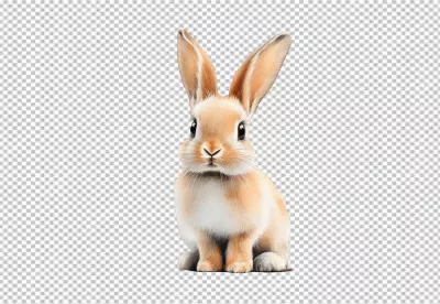 Charming Rabbit Sitting Illustration for Kids' Projects and Animal-Themed Designs image