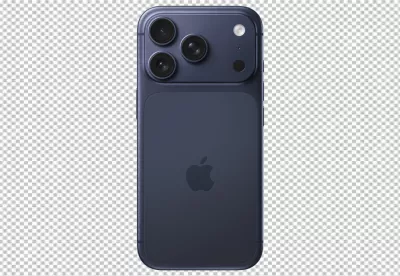 Transparent Back View of a Midnight Blue iPhone Pro Max with Advanced Triple Camera image