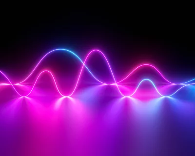 Dynamic Neon Light Waves Blue Magenta Gradient Digital Background Abstract image