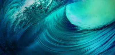 Stunning Ocean Barrel Wave with Vibrant Blue and Green Water Texture image