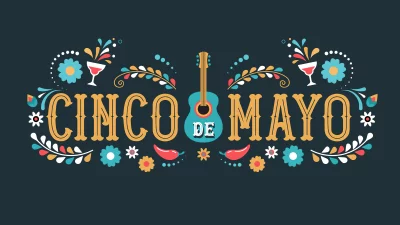 Vibrant Cinco de Mayo Celebration Banner with Traditional Mexican Cultural Elements image