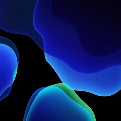 Abstract Dynamic Blue Green Liquid Shapes with Flowing Gradient on Dark Background image