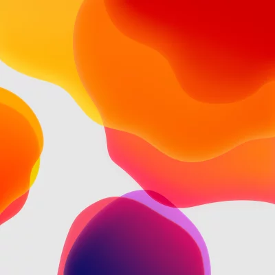Overlapping Translucent Shapes in Bright Orange, Red, Purple on Grey image