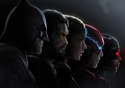 Iconic Justice League Heroes United: Batman, Aquaman, Wonder Woman, The Flash, Cyborg image