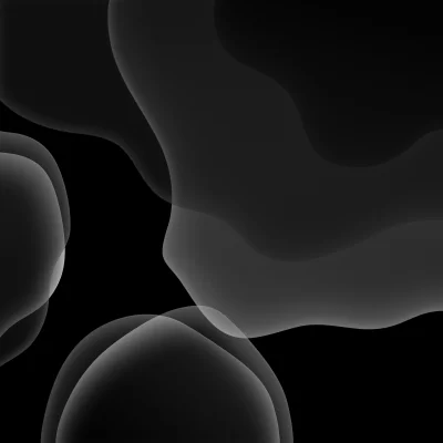 Elegant Black Background with Overlapping Translucent Grey Abstract Fluid Shapes for Modern Design image
