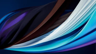 Dynamic Abstract Fabric Waves in Blue and Purple Gradient with Flowing Curves image