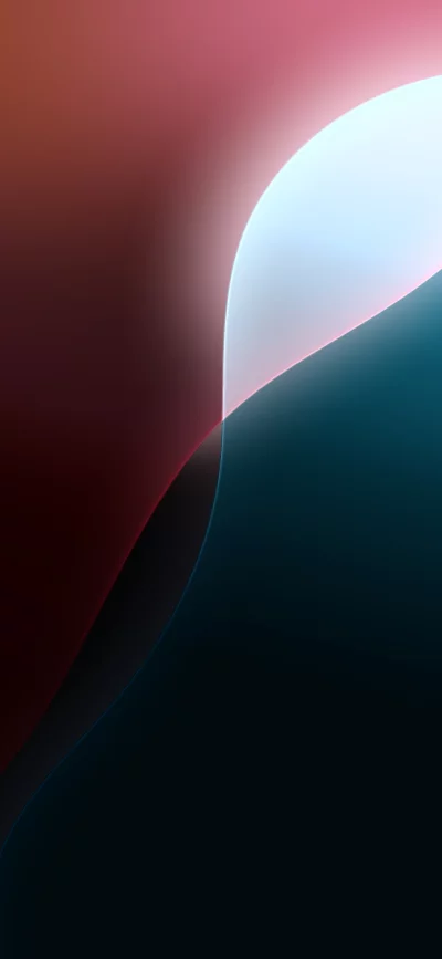 Abstract Dark Red and Teal Smooth Curve with Soft Light