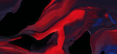 Vibrant Abstract Fluid Art Red Blue Swirls on Black Background image