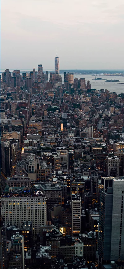 New York City Skyline at Dusk with One World Trade Center