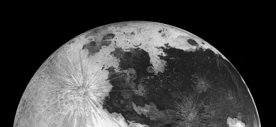 Detailed Grayscale Moon Surface Panorama with Craters and Maria, Astronomical View image
