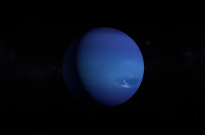Vibrant Blue Neptune Planet in Deep Space with Distant Stars image