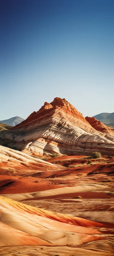 Vibrant Sandstone Swirls Against a Clear Blue Sky