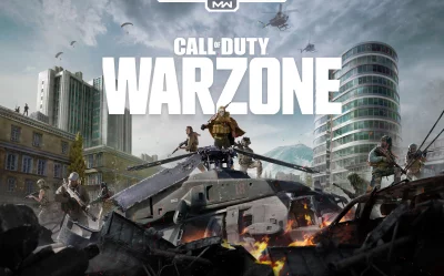 Call of Duty Warzone: Intense Urban Combat with Military Soldiers and Helicopters image