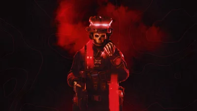 Elite Special Forces Operative in Glowing Skull Mask and Tactical Gear image