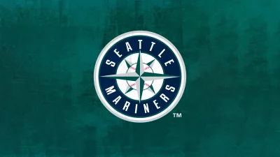 Seattle Mariners MLB Baseball Team Logo Emblem on Textured Grunge Teal Background image