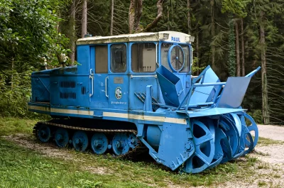 Historic Blue Tracked Snowplow 'Paul' from Grossglockner Alpine Road image