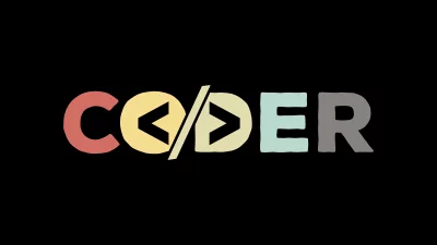 Retro Coder Text Design with Code Brackets for Programmers image
