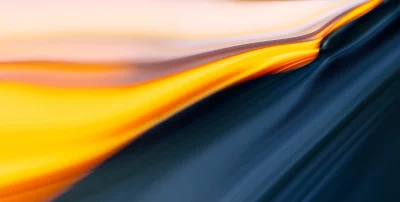 Vibrant Liquid Gradient Abstract Background with Dynamic Orange and Deep Blue Flow image