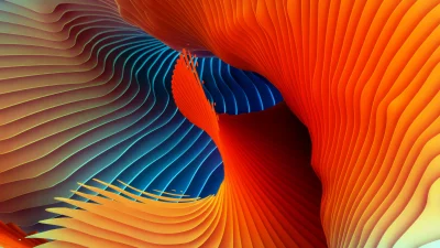 Dynamic Abstract Gradient Waves with Vibrant Orange and Blue Flow image