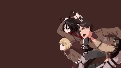Dynamic Attack on Titan Trio Charging Forward Vector Illustration image