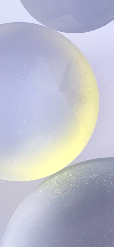 Abstract Soft Sphere Forms with Glowing Particles in Pastel Tones