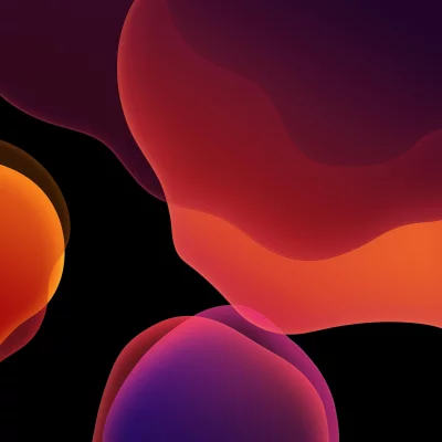 Dynamic Translucent Abstract Waves in Warm and Cool Gradient on Black Background image