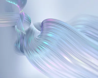 Ethereal Iridescent Wavy Forms Abstract Background with Pearlescent Gradient Flow image