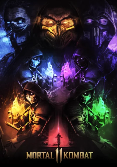 Iconic Mortal Kombat 11 Fighters Unleashing Elemental Powers in Dynamic Battle image