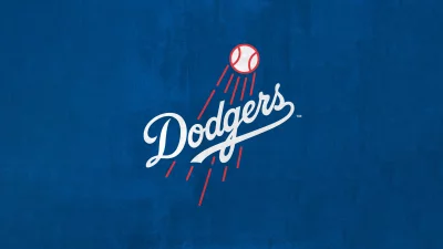 Iconic Los Angeles Dodgers Baseball Team Logo on Textured Blue Background image