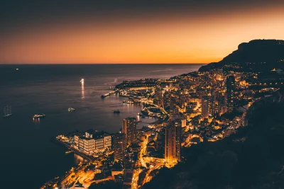 Luxury Monaco City Night View with Coastal Reflections image