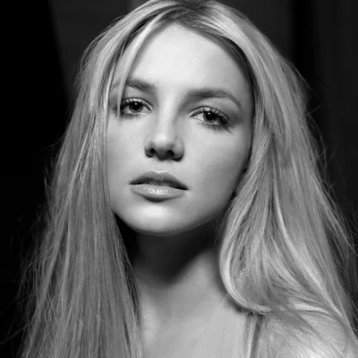 Captivating Black and White Portrait of Pop Icon Britney Spears image