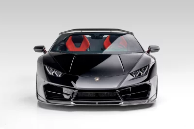 Sleek Black Lamborghini Huracán Convertible Luxury Sports Car Studio Shot image