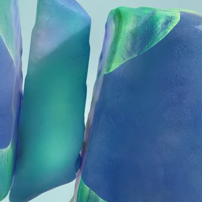 Abstract Blue Green Textured Waves Flowing Modern Cinematic Wallpaper Background Image image