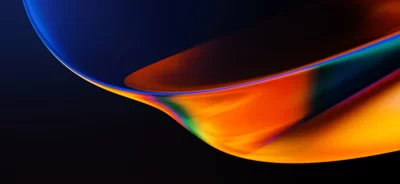 Vibrant Liquid Flowing Gradient Abstract Art on Dark Background image