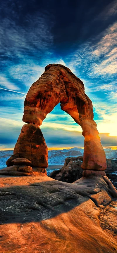 Delicate Arch Utah Sunset Natural Rock Formation Majestic Landscape