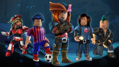 Diverse Roblox Avatars Posing: Gamer, Pirate, Soldier & Explorer in Virtual World image