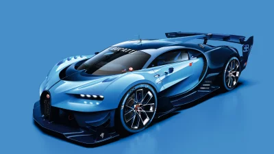 Sleek Blue Bugatti Vision Gran Turismo Concept Car image