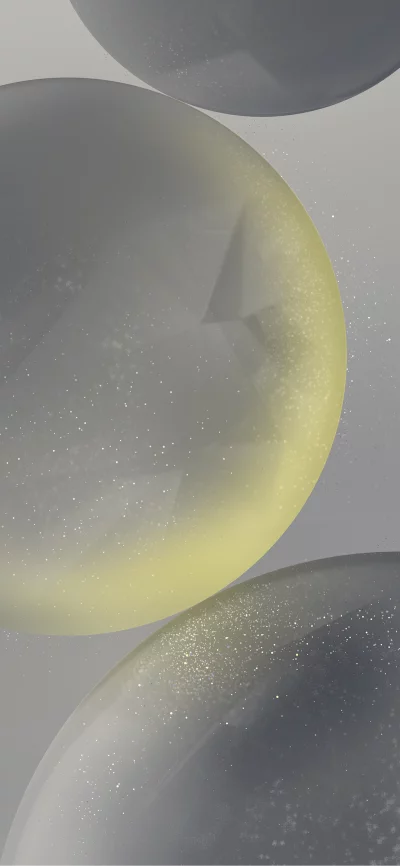 Abstract Bubbles with Glittering Particles and Geometric Shapes