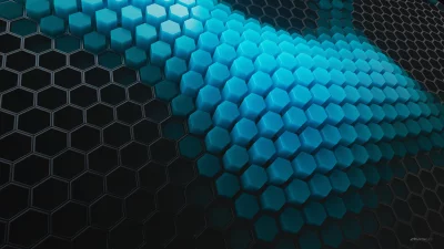 Abstract Blue Hexagon Grid Digital Background Wallpaper Modern Geometric Pattern image
