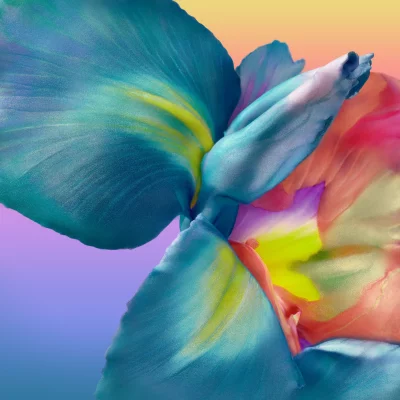 Vibrant Abstract Fluid Art with Dynamic Colors and Ethereal Shimmering Texture Background image