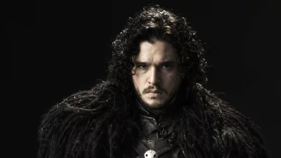 Game of Thrones Jon Snow Character Portrait in Fur Cloak image