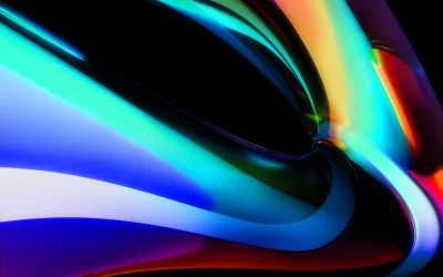 Dynamic Abstract Twisted Light Ribbons with Vibrant Gradient Hues image