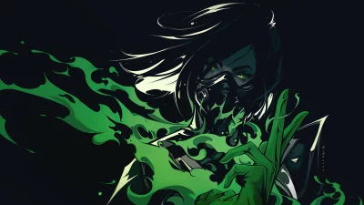 Valorant Viper Agent Unleashing Toxic Green Gas Ability Digital Art image