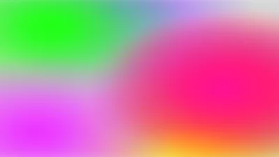 green and blue gradient on the left, a pink and purple gradient in the middle, and a yellow and orange gradient on the right